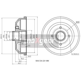 BRAKE DRUM OPEL REAR CORSA...