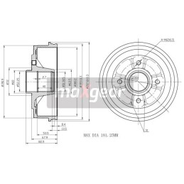 RENAULT REAR BRAKE DRUM 19...