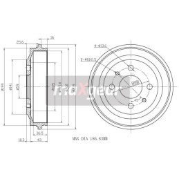 BRAKE DRUM FIAT REAR UNO...